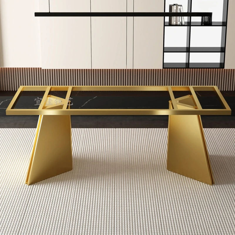 HYS light luxury table legs bracket luxury stone table legs stainless steel dining table feet rock slab base marble