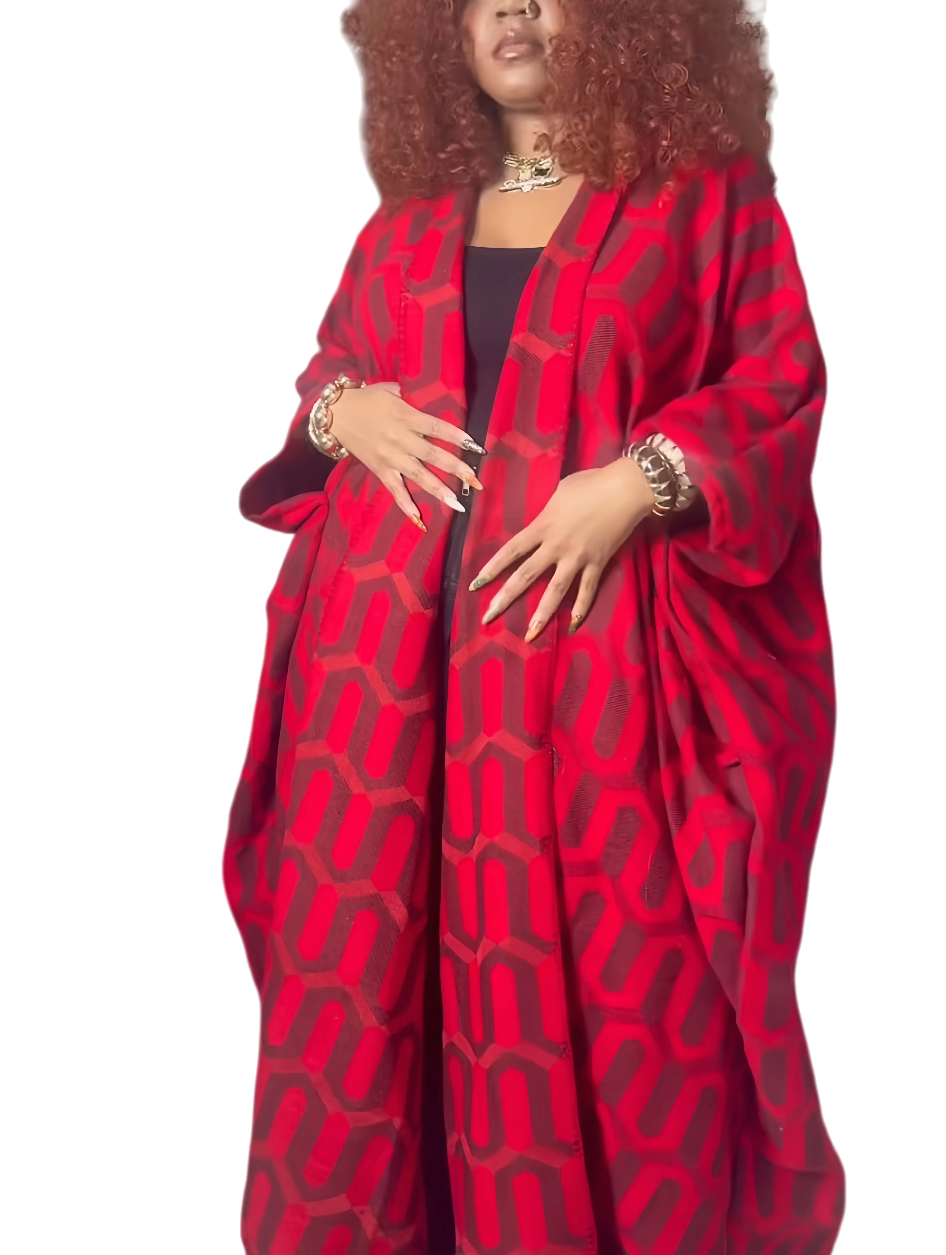 

Oversized African Women Fashion Hooded Loose Cardigans 2026 Women's Winter Long Duster Coat Muslim Streetwear Kimonos For Party