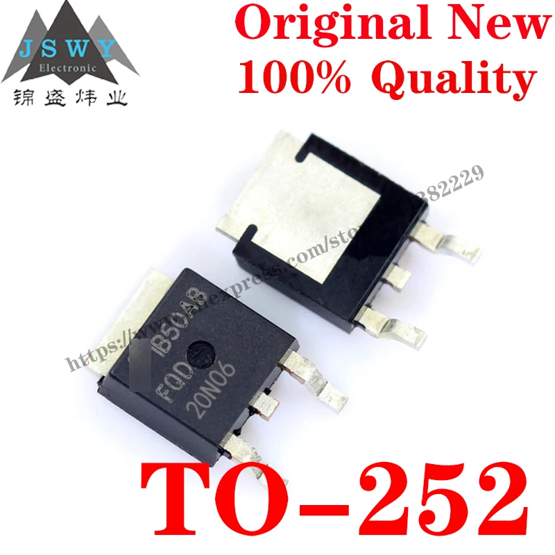 10~100 PCS FQD20N06 TO-252 Discrete Semiconductor Transistor MOSFET IC Chip With the for module arduino Free Shipping FQD 20N06