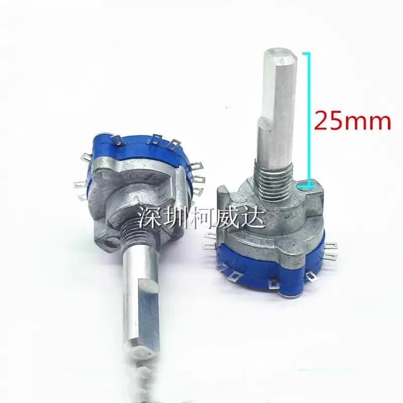 1pcs，Rotary band switch， SRRN，1 Pole 3 Position，Audio conversion switch，The shaft length is 25mm