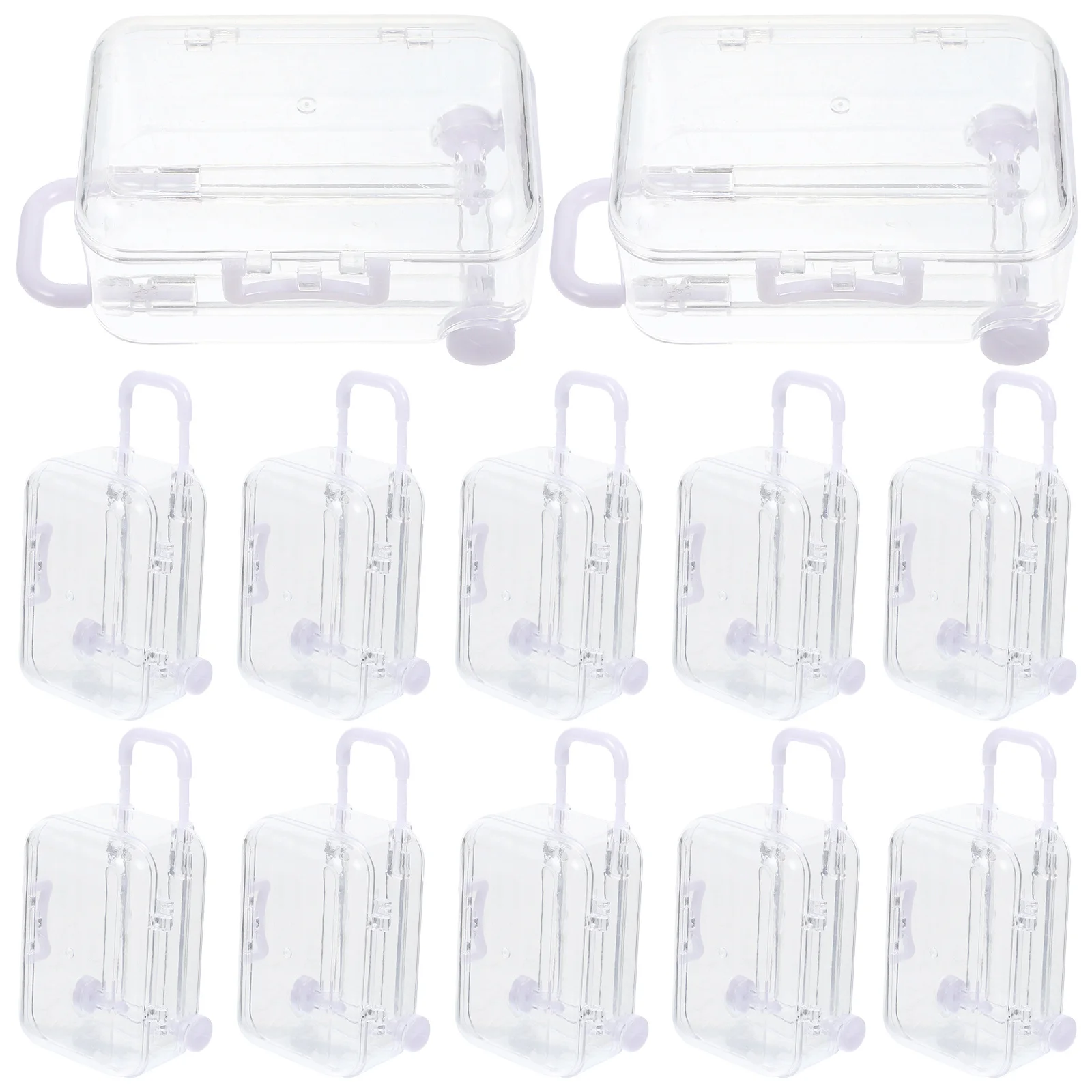 

12 Pcs Small Suitcase Treat Boxes Decoration Mini Vintage Travel Party Decorations Theme Card Holder