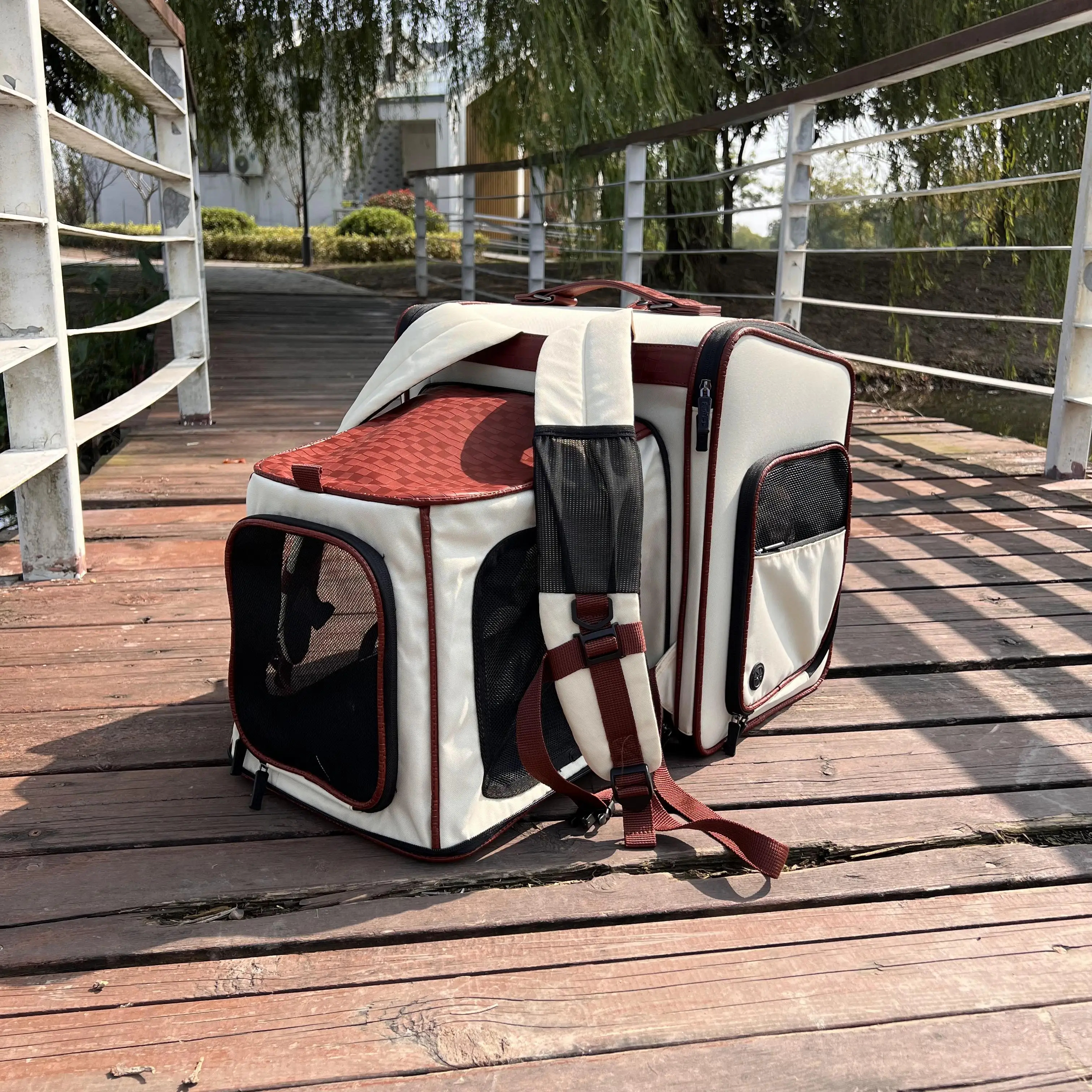 

Портативная удобная сумка для собак, прочный дорожный рюкзак, дышащая сетка, идеально подходит для активного отдыха на природе