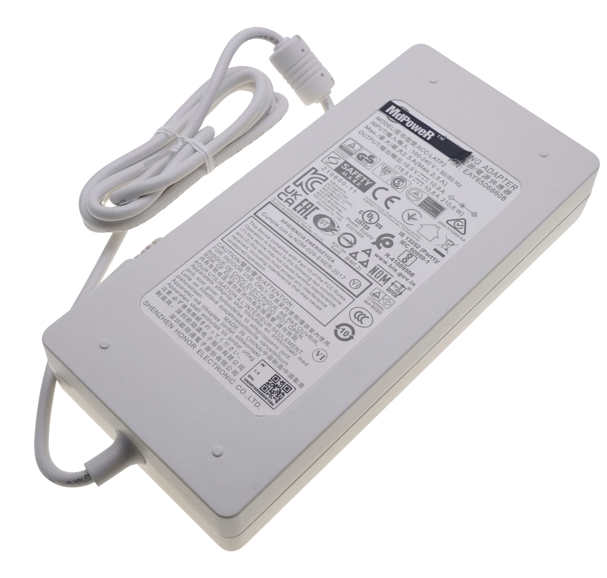 الأصلي ل LG 34WP88C-B 27UP850-W 27 "4k LED مراقب التيار الكهربائي ACC-LATP1 EAY 65068604   EAY 65068601   19.5 فولت 10.8 أمبير محول تيار متردد OEM