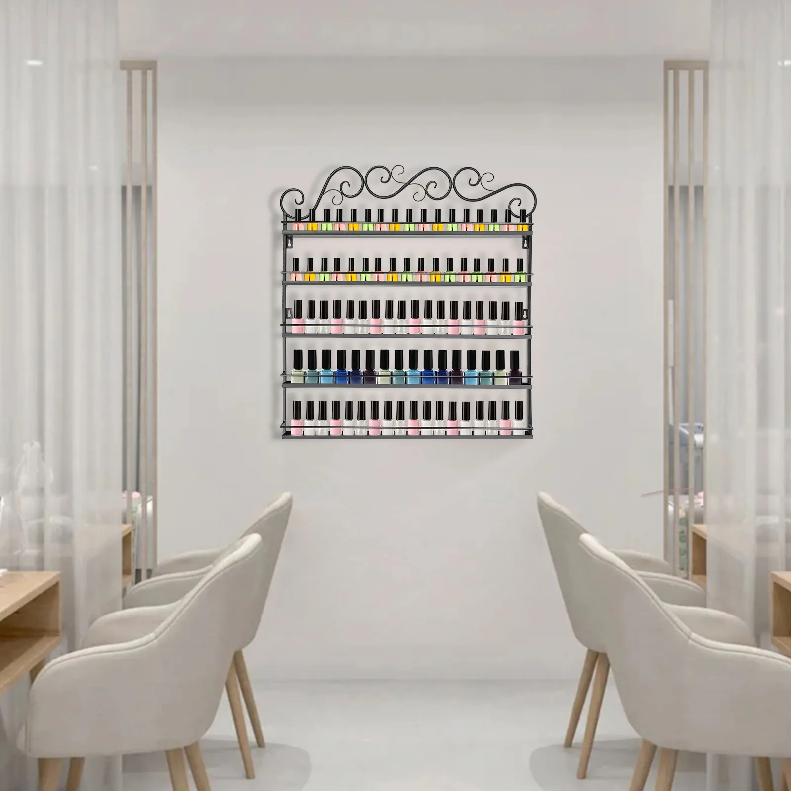 

Настенная подставка-органайзер для лаков для ногтей, металлическая, 5 ярусов, РАСПРОДАЖА