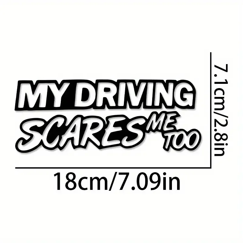 1Pc Holographic My Driving Scares Me Too Funny Vinyl Sticker Waterproof Decal for New Driver Car Window Bumper Scratch Cover