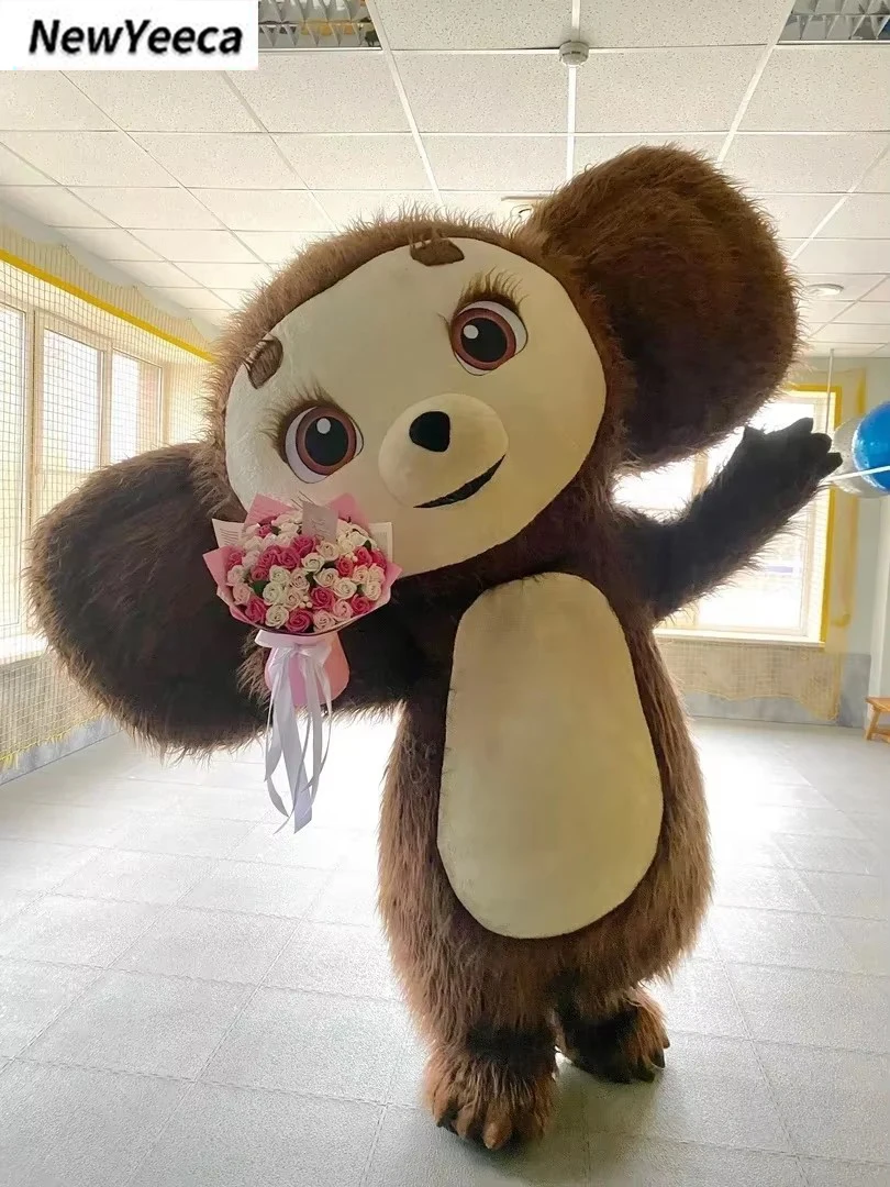 2M 2,6M aufblasbares Cheburashka-Maskottchen-Kostüm, schönes Affenkostüm mit großen Ohren für Erwachsene, Cosplay, Karneval, Cosplay, Tierparty