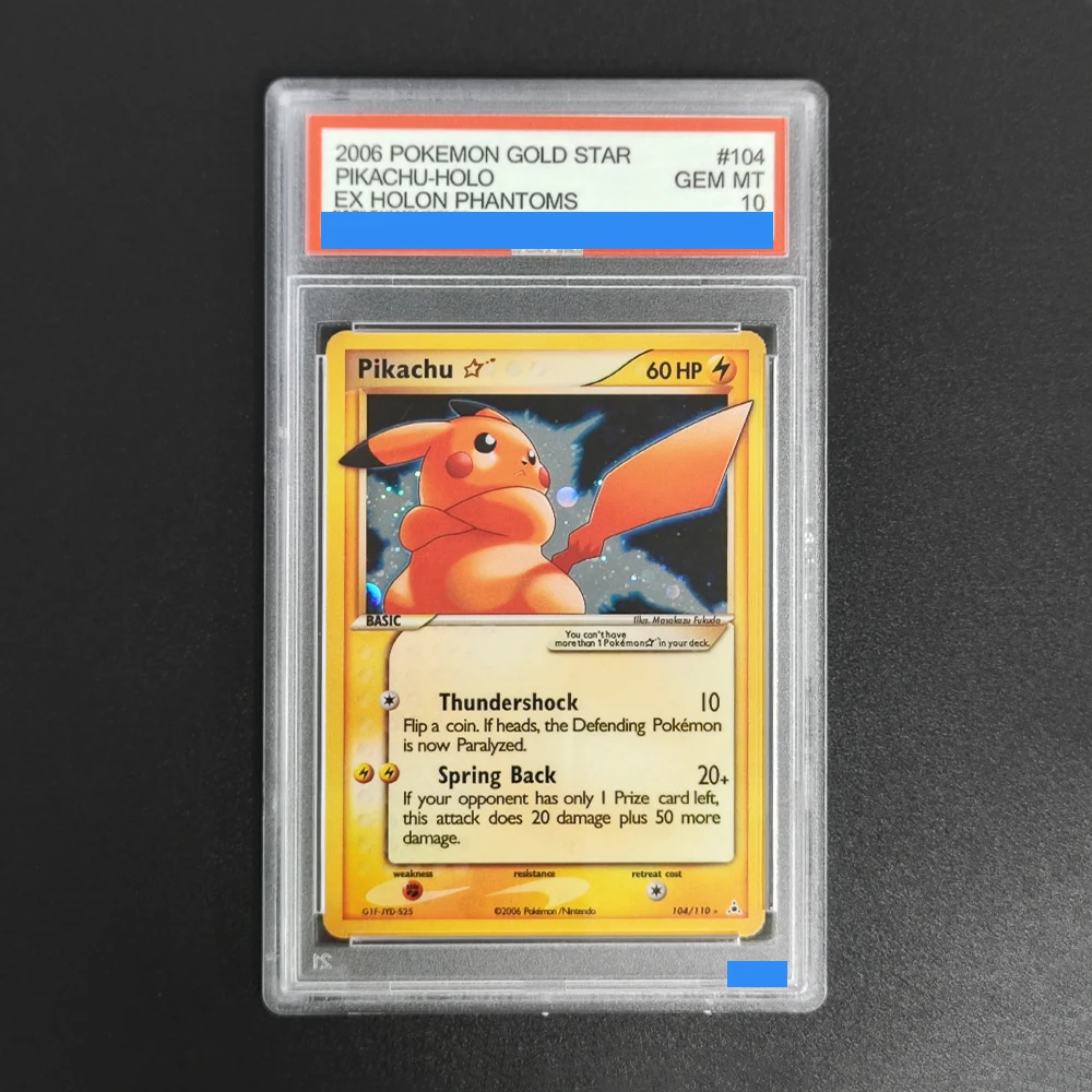

Прокси-карта POKEMON EX HOLON PHANTOMS # Коллекционная игровая карта 104 PIKACHU EX HOLON PHANTOMS 104/110 с аутентификацией и оценкой, 10 штук