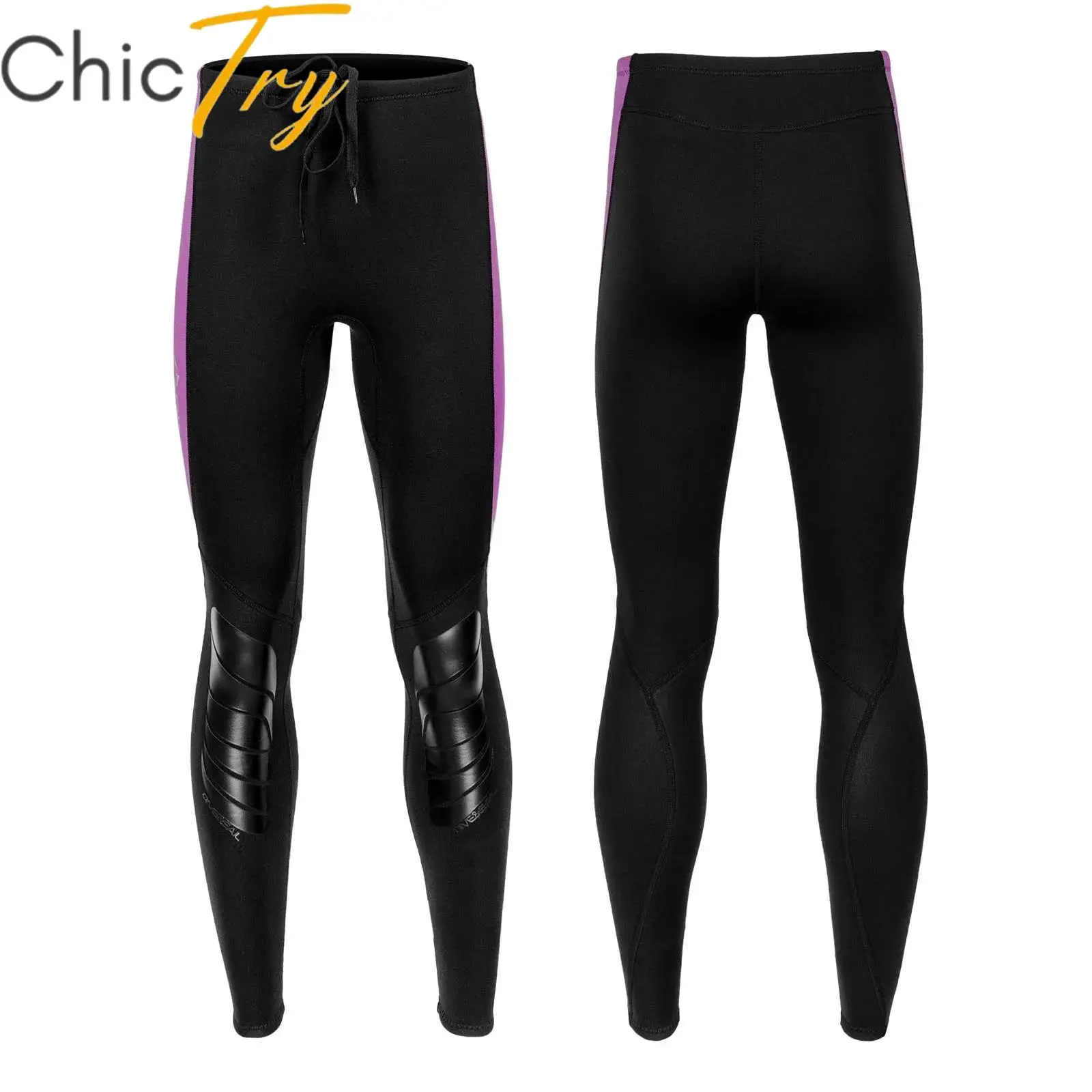 

Womens 3mm Neoprene Swim Wetsuit Pants Drawstring Elastic Waistband Beachwear Leggings for Swimming Snorkeling Surfing Diving