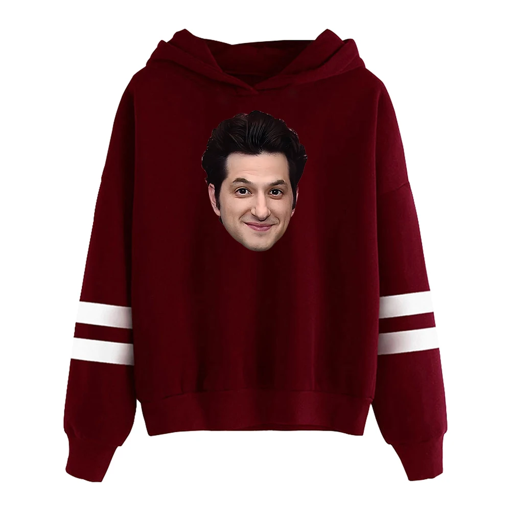 Ben Schwartz Portrait Hoodie Pocketless Parallel Bars Sleeve Streetwear Women Men Hooded Sweatshirt Trendy Outfits