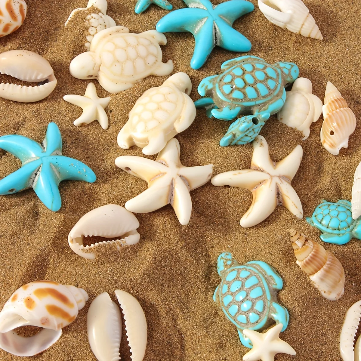 26 pièces coquille naturelle conque étoile tortue pendentif perforé bricolage matériel fait à la main Bracelet collier boucles d'oreilles pied chaîne taille chaîne