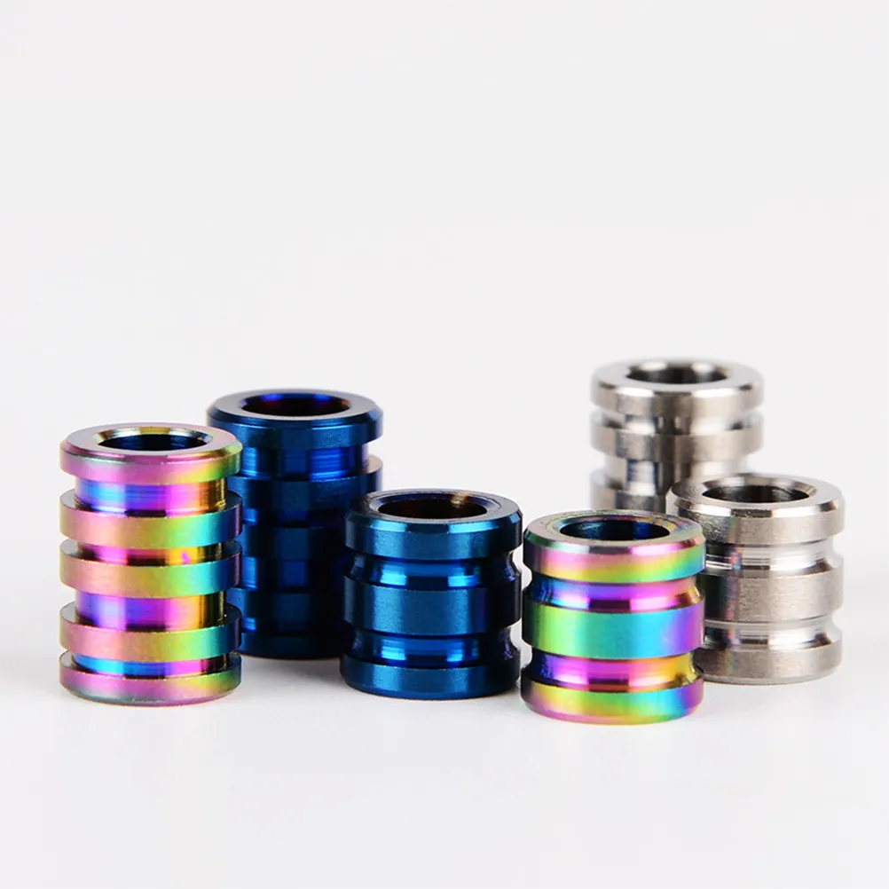 Outdoor Titanium Alloy Lanyard Beads Pull Pendant Paracord Rope Hanging Cutter Gadgets Blue Large Size Titanium Tube