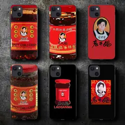 Funny Chilli Sauce Lao Gan Ma Phone Case For iPhone 11 12 Mini 13 14 Pro XS Max X 8 7 6s Plus SE XR Shell