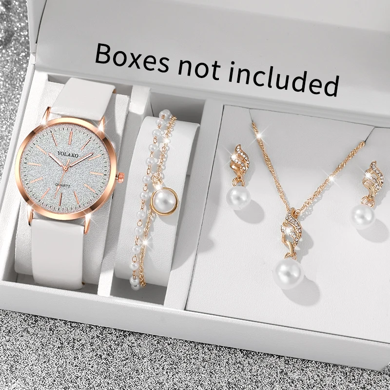 5Pcs Exquisite Women's Watch Set, Soft & Elegant, Gift For Eid Al‑Fitr, Christmas, Family Gatherings, Thanksgiving Day
