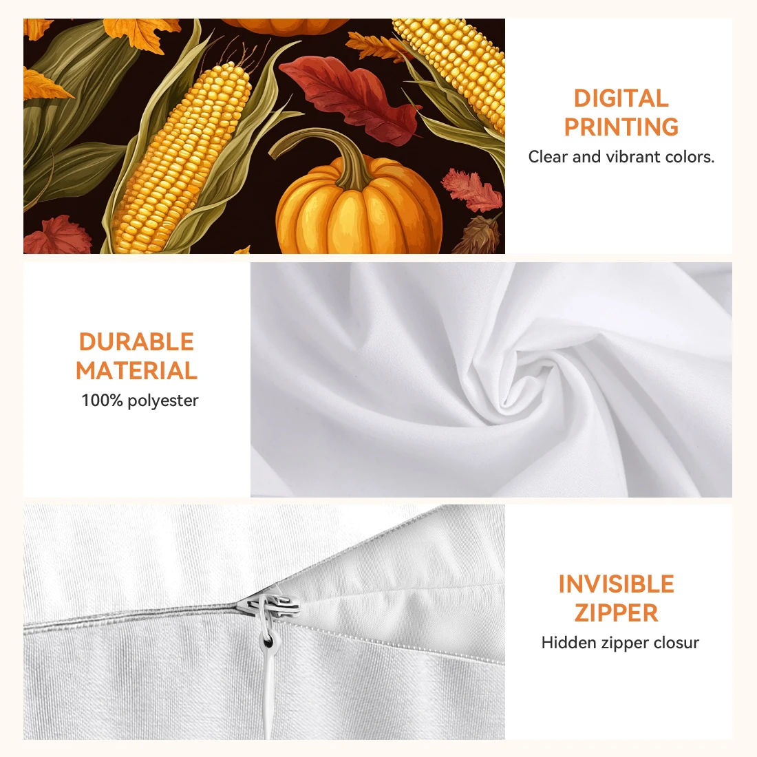 Pumpkins maple leave autumn Cushions Pillowcase Polyester Cushion Cover Throw Pillow Pillowcover Home Sofa Decor
