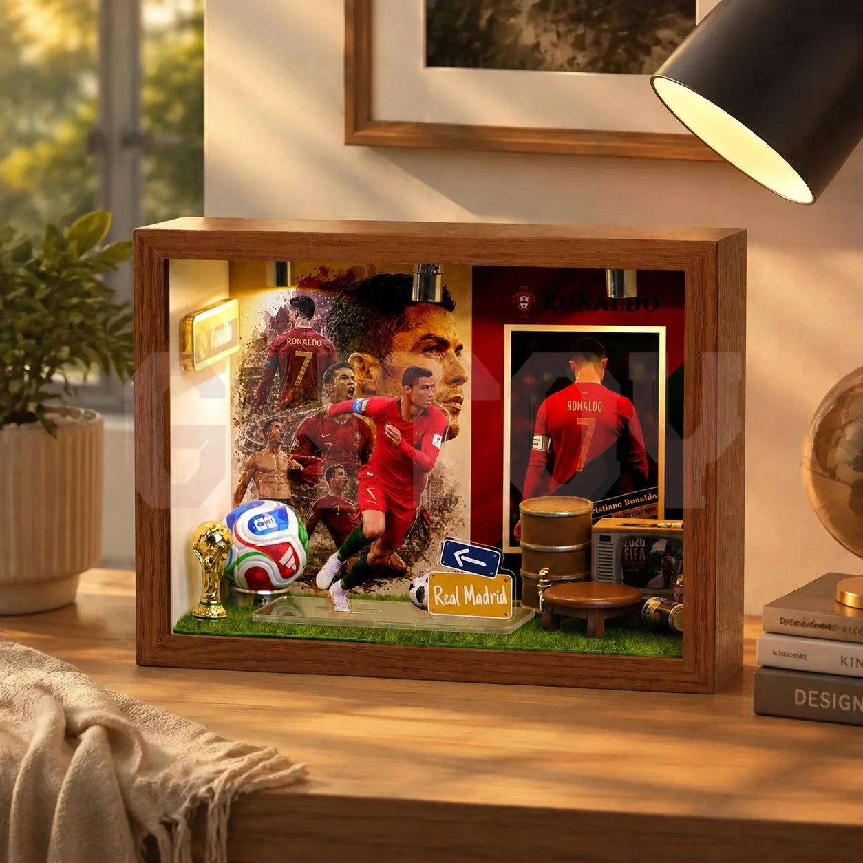 Football Star Acrylic Trophy Frame Ronaldo Messi Neymar Soccer Player Collectible Desk Ornament Fan Gift Decoration Souvenir