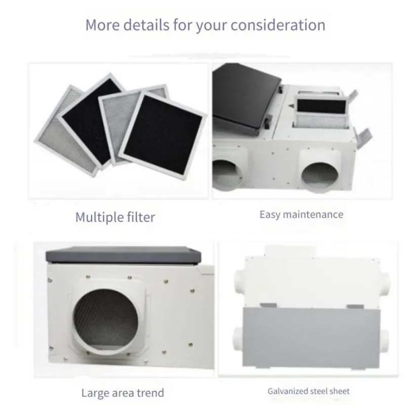 Ventilatore d'aria fresca, scambiatore di calore totale commerciale, sistema di aria fresca, domestico, soffitto centrale, scambiatore d'aria fresca a due vie