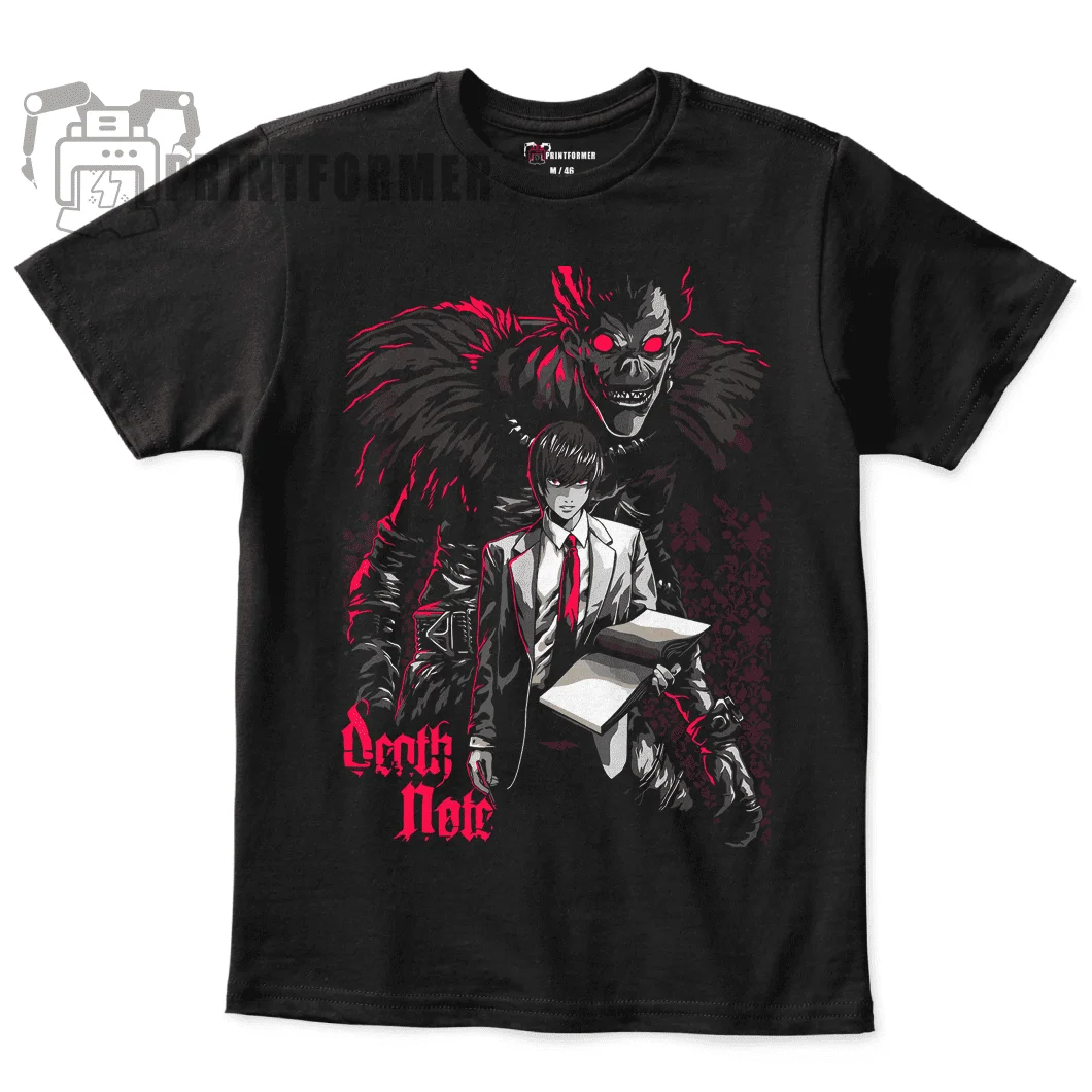 Kira Ryuk T-Shirt Death Note Horror Anime Black Graphic Tee Gifts Shirt All Size 100 Cotton