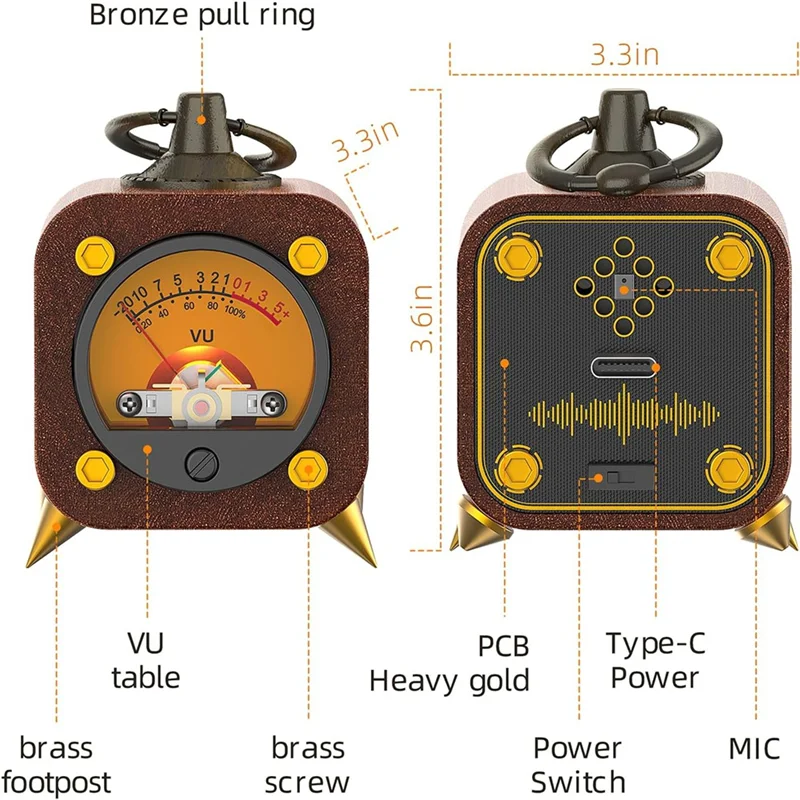 A88E-Draadloze Retro Analoge VU Meter Muziek Ritme Sync & Ambient Sound Pickup Voor Home Audio Setup