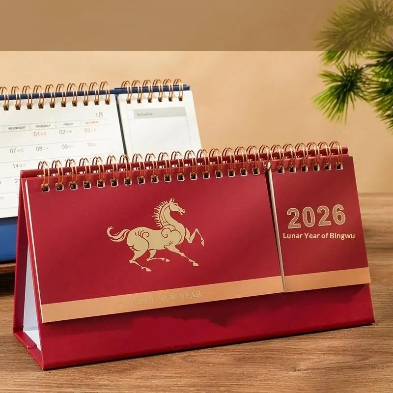 Writeable Memo Standing 2026 Desktop Desk Calendar Portable Foldable Table Calendar Academic Planner Table Decorations