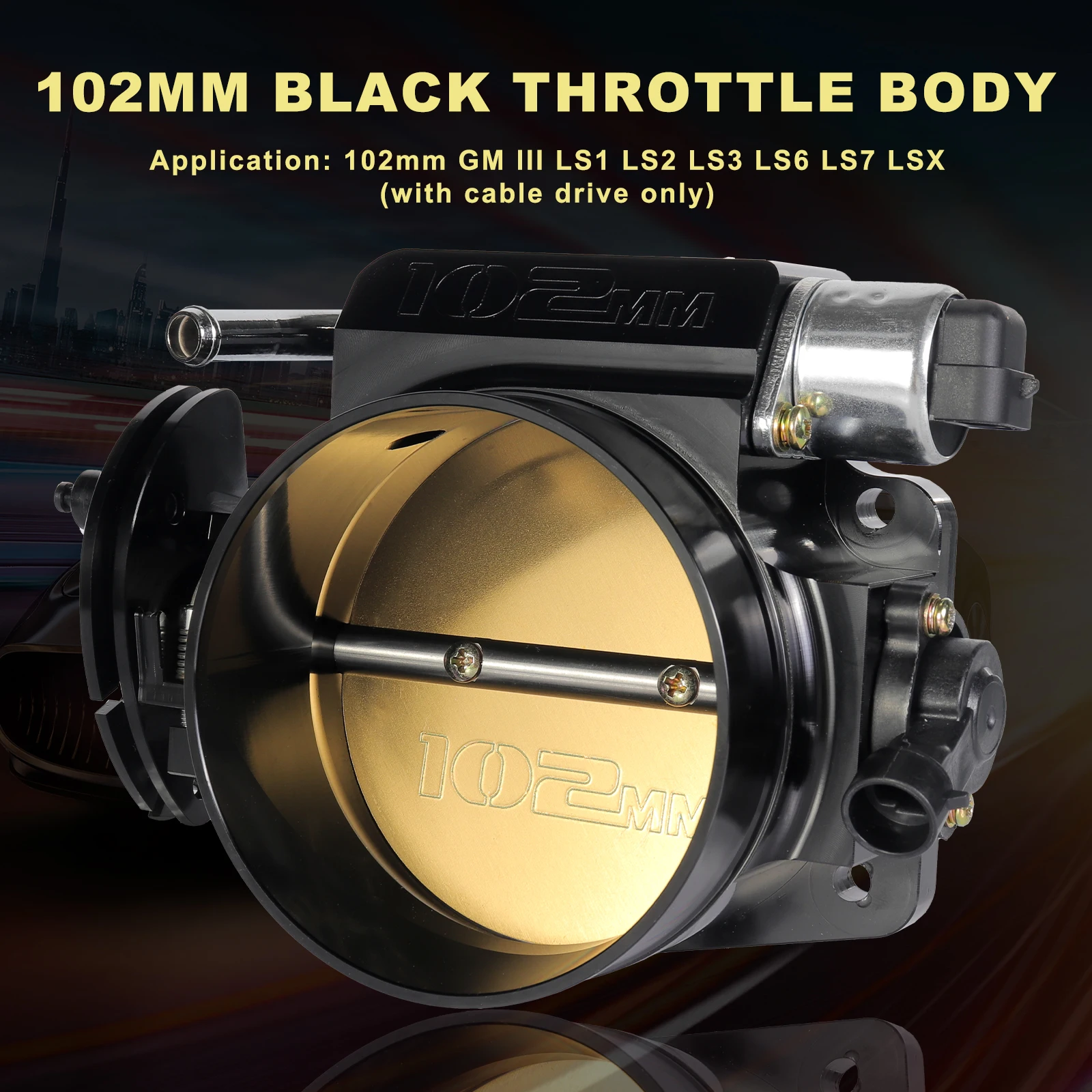 

102MM Black Billet Throttle Body OE 54106 12570927 12568582 With TPS IAC For GM LS1 LS2 LS3 LS6 LS7 LSX Corvette Camaro CTS-V