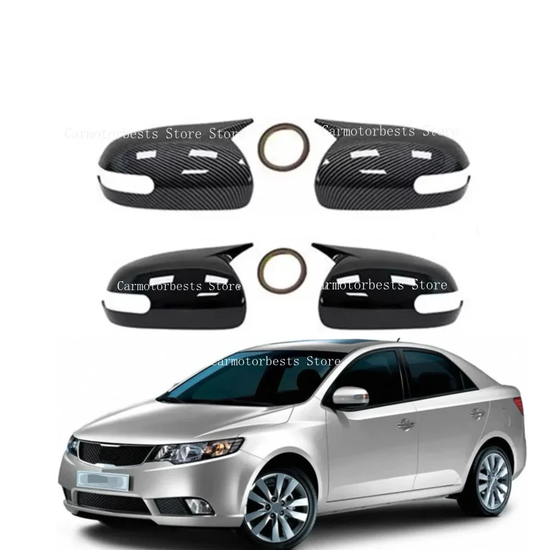 Car  Rearview Side Mirror Cover Fit For KIA K3 Forte Cerato Ceed 1 2009 2010-2013   Wing Cap Rear View Case Trim Carbon Fiber