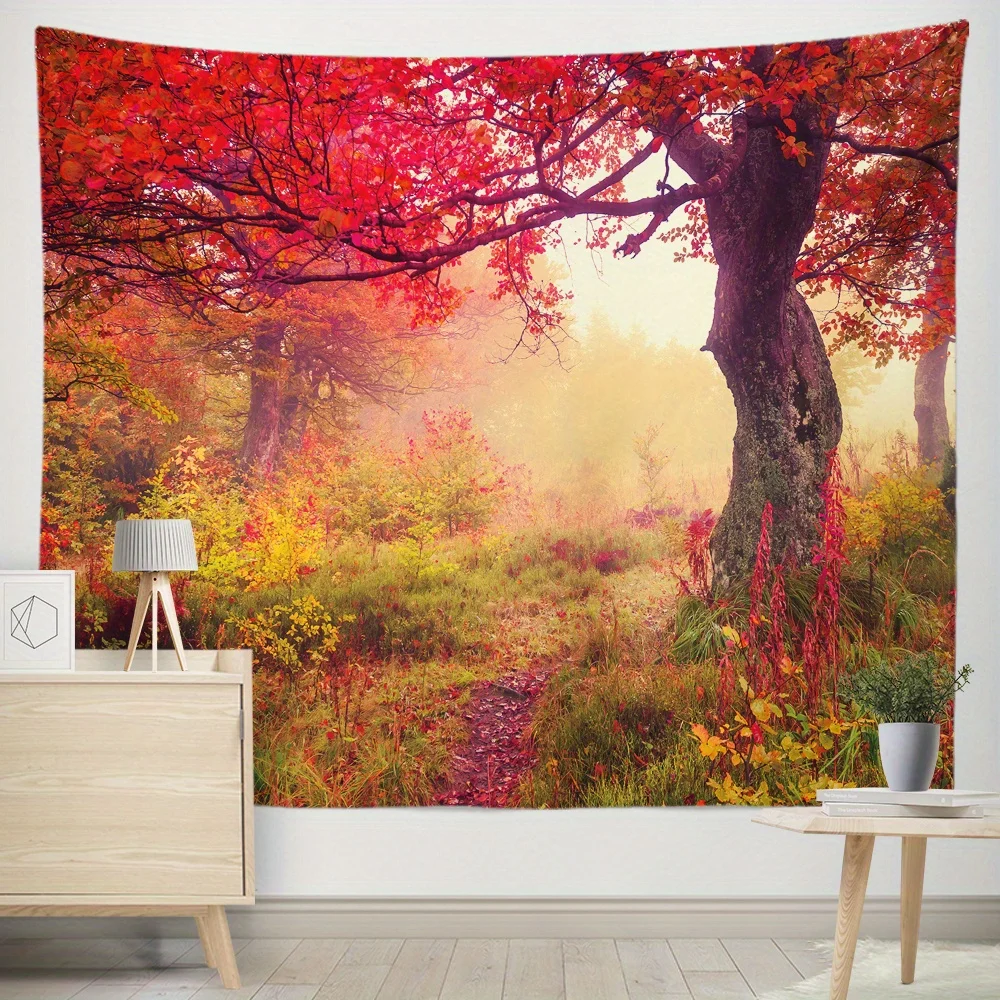 Autumn Forest Tapestry Background Cloth Hanging Cloth Bedroom Bedside Decorative Wall Cloth Rental Dormitory Tapestry