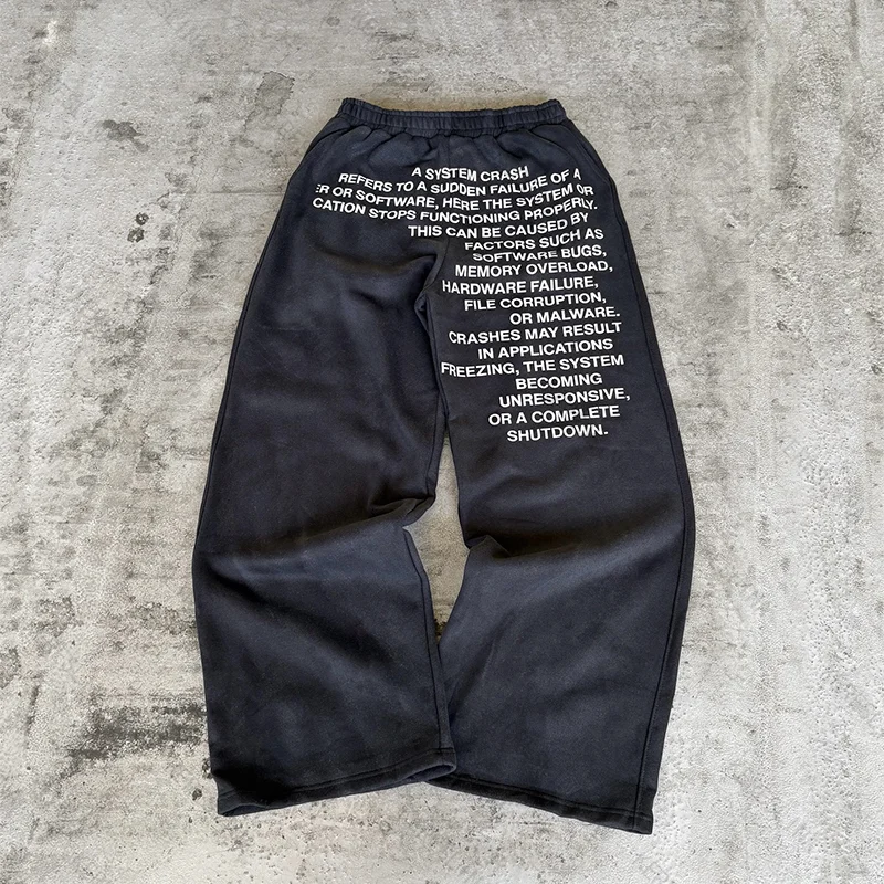 

Большие винтажные повседневные брюки в готическом стиле с буквенным принтом, модные свободные удобные универсальные повседневные брюки в американском стиле High Street