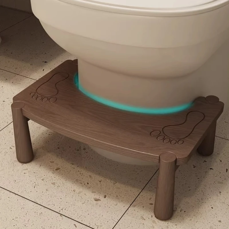 Solid Wood Toilet Step Stool,Non-Slip Bathroom Stool for Adults&Families, Improves Toilet Posture with Anti-Slip Design for home