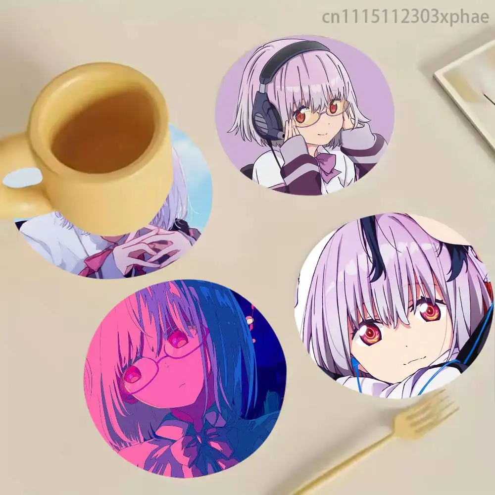 Akane Shinjou Gridman SSSS Elegant Wooden Coaster Handcrafted Wood Grain - Perfect for Coffee, Tea, Home, Bar Decor