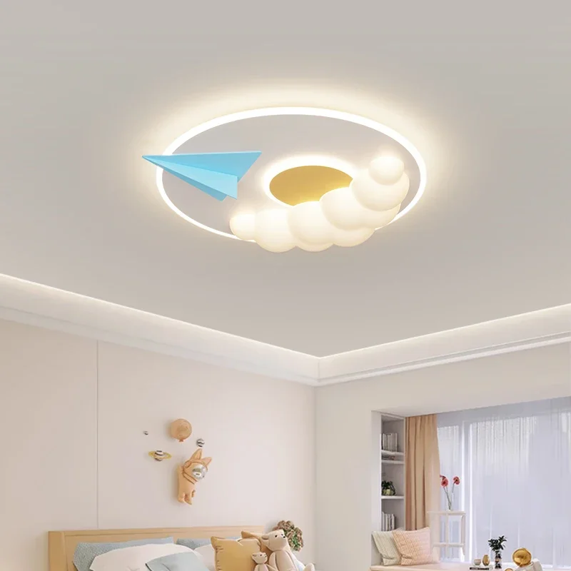 

Modern Kids LED Ceiling Light for Nursery Bedroom Study Dimmable Childrens Room Lighting Cloud Shape Hanging Ceiling Lamp
