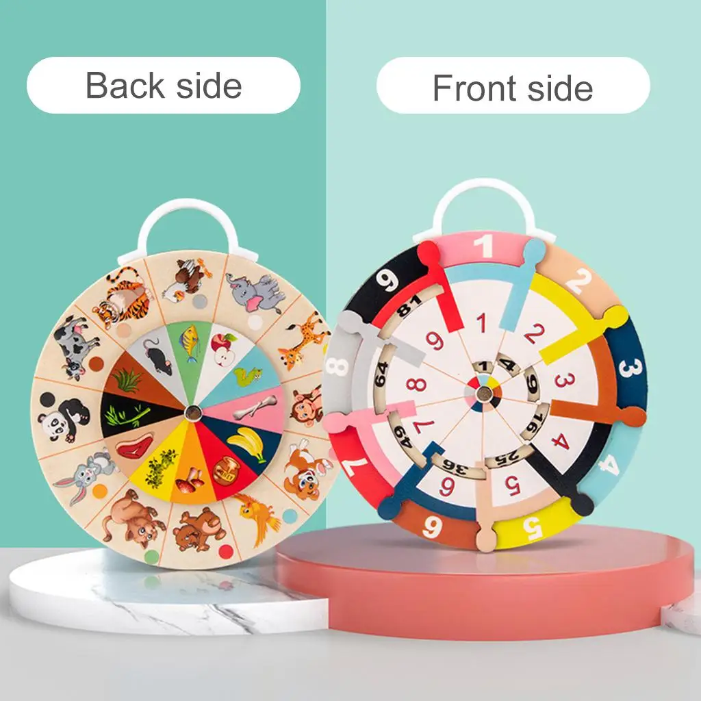 

Colorful Wooden Multiplication Dial Turnplate Games Early Educational Toy