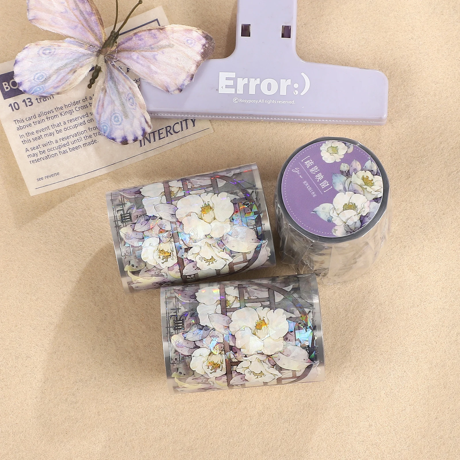 60mm*6m Vintage Flower Window Landscape PET Tape Creative DIY Journal Material Collage Scrapbooking Stationery