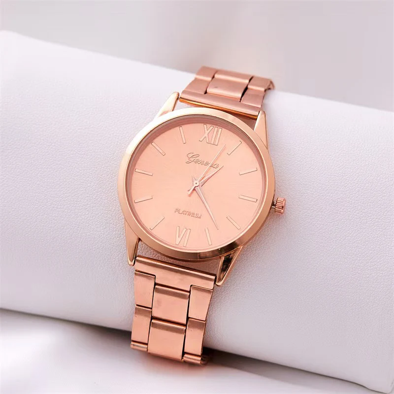 4 Piece Set Fashionable Simple Multifunctional Couple Alloy Watch Casual Couple Watch Steel Strap Quartz Watch Bracelet Matching