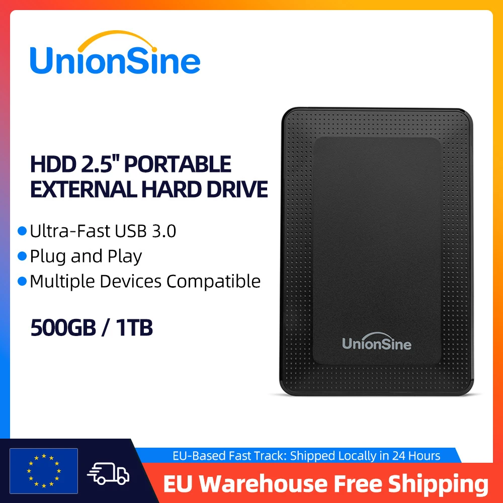 UnionSine-disco duro externo portátil HDD de 2,5 ", memoria de 500gb/1tb, unidad Flash de alta velocidad, HDD para juegos/escritorio/portátil/PS4