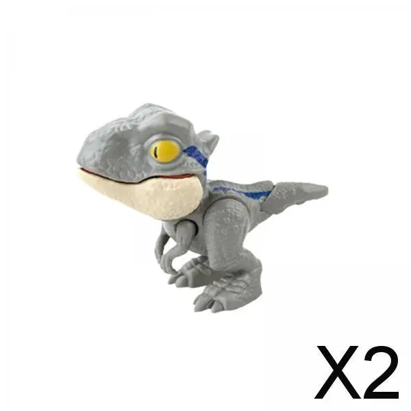 2xBiting Finger Dinosaur Toy with Flexible Joints Action Figure for