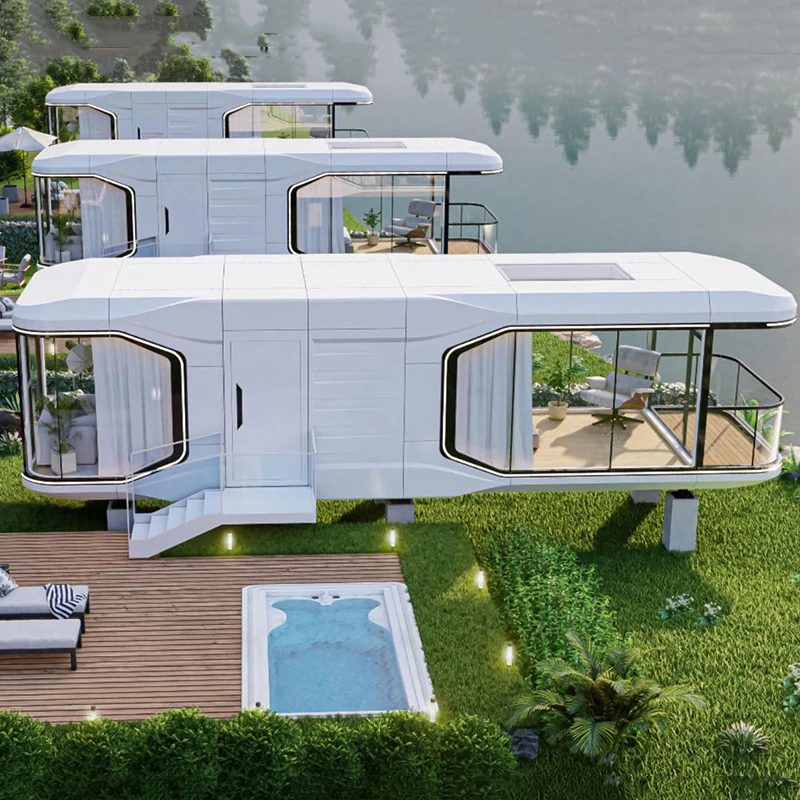 ti-Luxury Bedroom and Living Room Modern Prefab Smart Tiny Space Capsule Mobile Modular Container Capsule House Hotel%