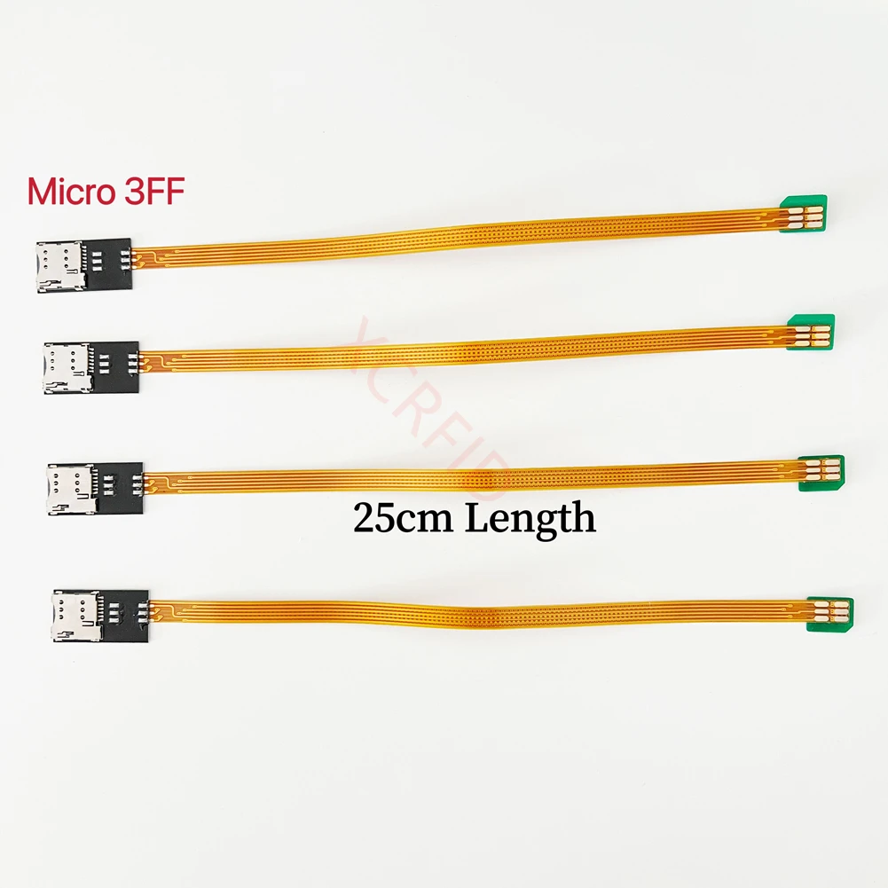 Micro 3FF SIM Slot Ekstensi Self Pop-Up Converter Kabel FPC 25Cm Ke 2FF SIM Standar 3FF 4FF Nano Garis Konversi