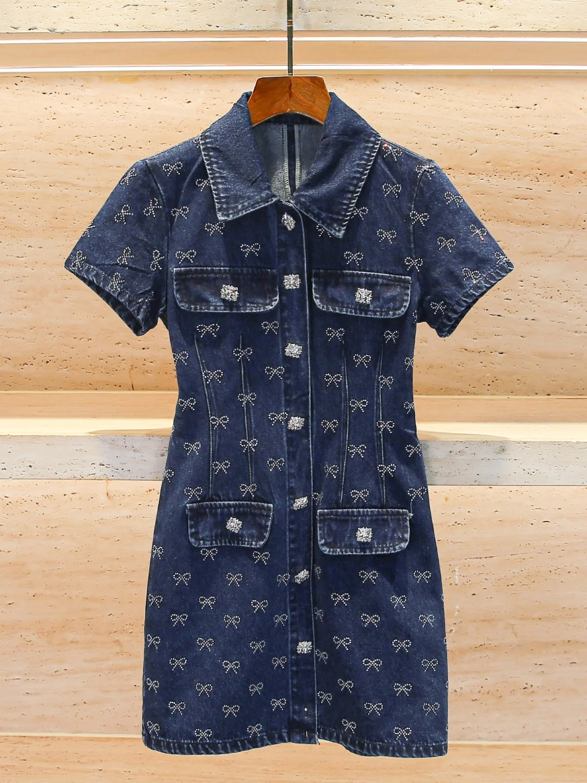 

Элегантная женская джинсовая юбка с узлом, летняя, короткая, А-силуэт, из мягкого полиэстера, весна-осень