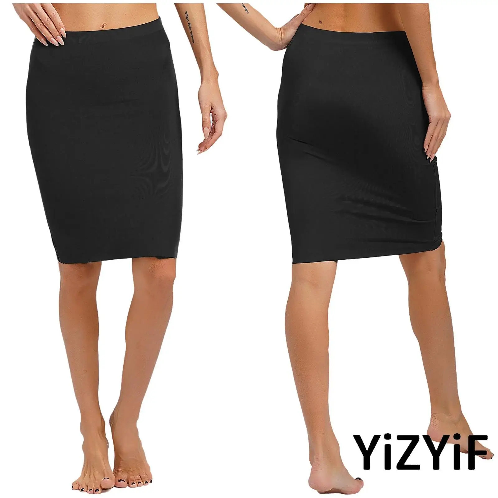 

Women Shaper Skirt High Waist Tummy Control Body Underdress Plain Color Seamless Smooth Butt Lifter Body Shaperwear
