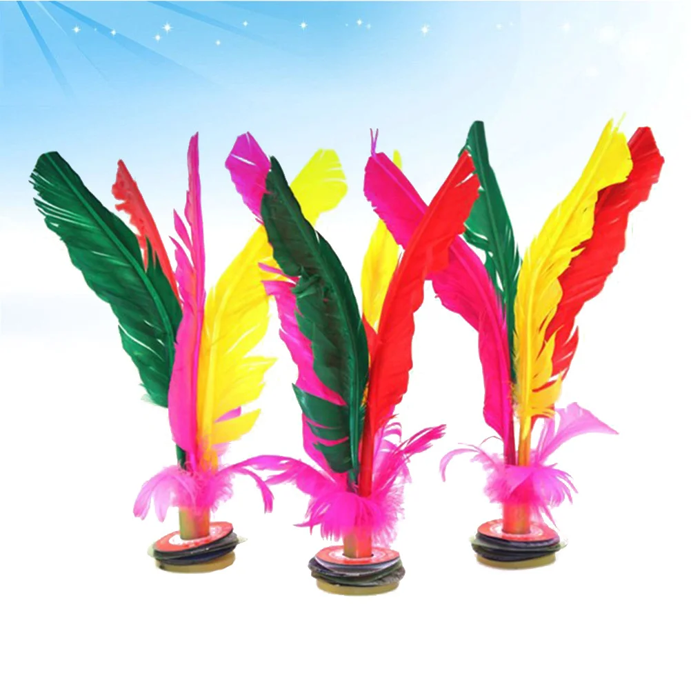 

10Pcs Goose Jianzi Shuttlecock Rubber Base Kick Chinese Fitness Sport Indoor Outdoor Chinese Jianzi