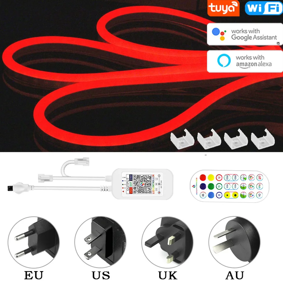 

12V RGBIC LED Neon Strip Light 84LEDs/m Tuya Smart Control WiFi/Bluetooth/Remote IP67 Waterproof for Indoor Outdoor Decor