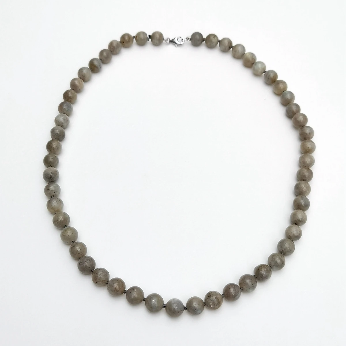 

Lii Ji Real Stone Labradorite 8mm Beads Choker Necklace 46cm 925 Sterling Silver Clasp Stock Sale Jewelry