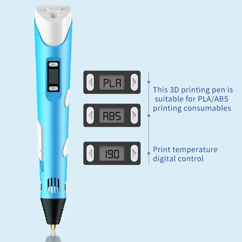 

Electronic 3D Printing Pen with 9M PLA Consumables High-Temperature 3D Graffiti Tool Intelligent Toy Christmas Birthday Gift