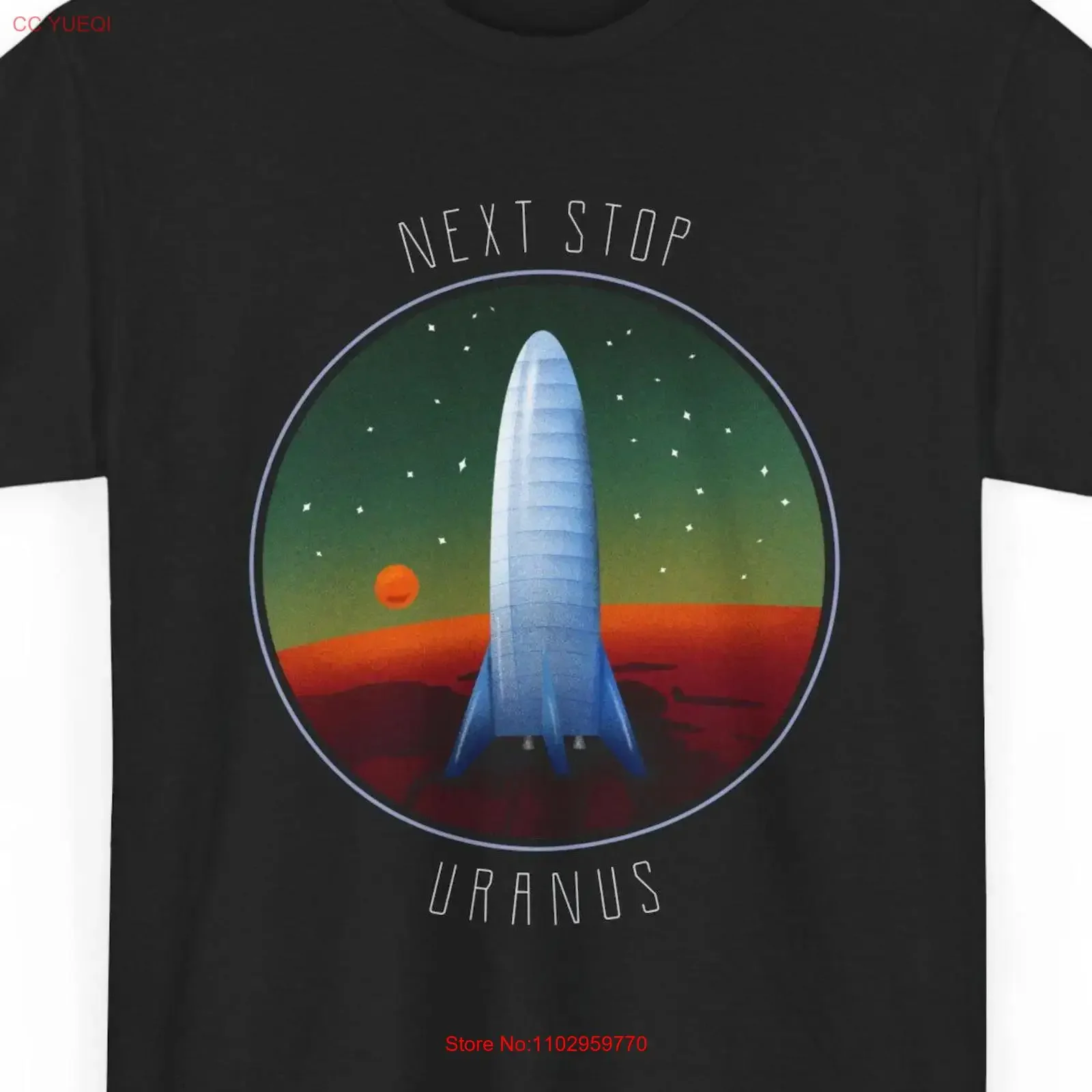 Camiseta Next Stop Urano Space Rocket Galaxy AstronauT Birthday Family vintage lavada elegante ropa de diseñador ligeramente