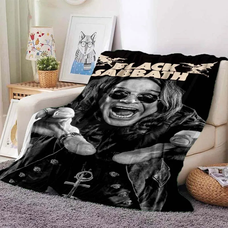 Black Sabbath Heavy Metal Music Print Flannel Blanket Ultra Soft Warm Throw For Couch Bedroom Kids Room Living Room Home Gift