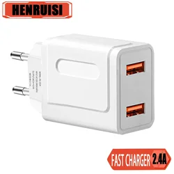 2.4A Quick Charge Dual USB Charger Fast Charging Mobile Phone Chargers  For iPhone Xiaomi Samsung EU/US Plug High speed Charger