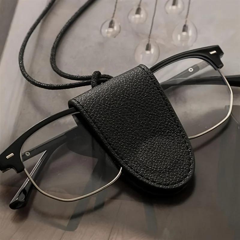 Neck‑hang Magnetic Eyewear Pouch, Long Chain Card Holder Key Pouch, Unisex Portable Sunglasses Sleeve