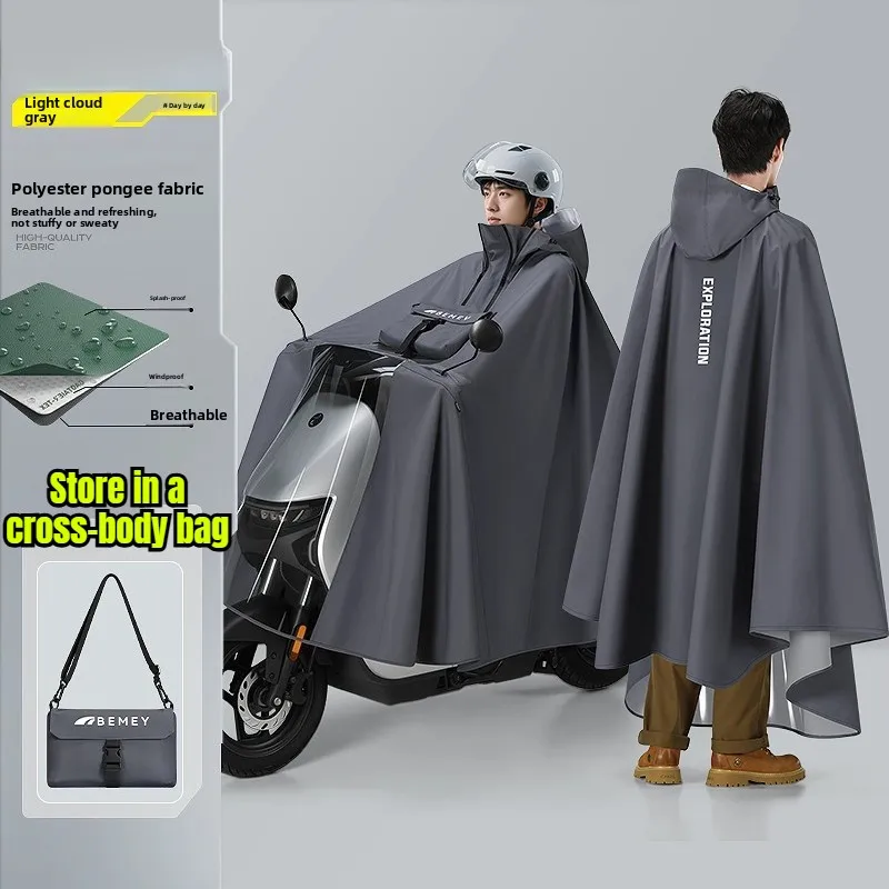 

Long Electric Vehicle Raincoat Unisex Full Body Waterproof Adult Outerwear Special Single Person Battery Car Personal Rain 우비