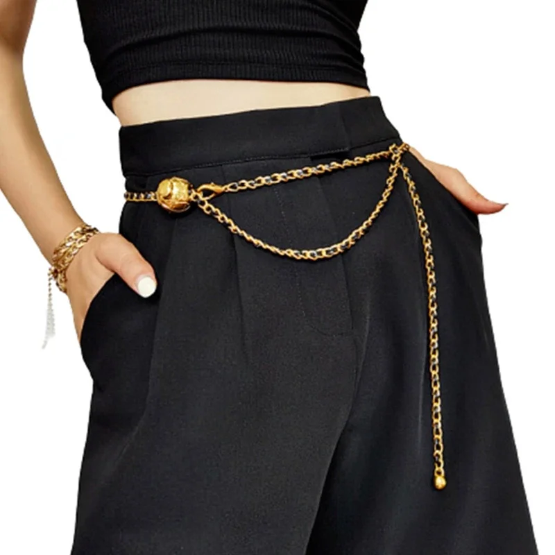 

Fashion Chain Belt For Women Metal Waist Chain Designer Luxury Brand Female Dress Jeans Decoration Waistband