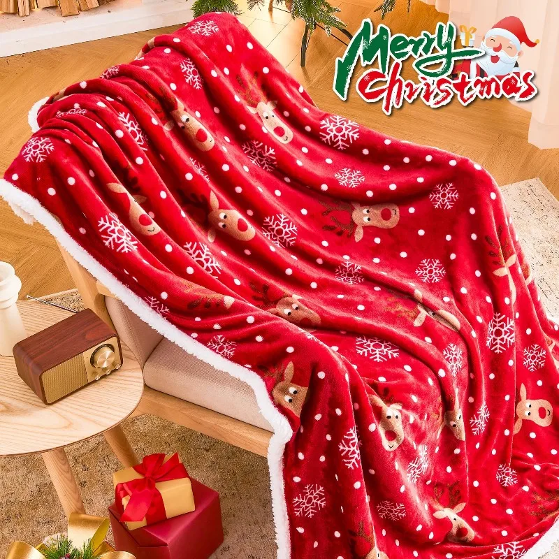 2026 عيد الميلاد تحت عنوان نمط الشتاء غطاء بطانية قيلولة بطانية مريحة متعددة الوظائف الفانيلا البطانيات الدافئة لأريكة السرير #4